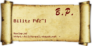 Bilitz Pál névjegykártya